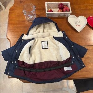 Toddler winter coat with Sherpa lining